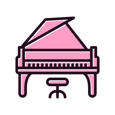 Modern Büyük Piyano ikonunun vektör illüstrasyonu