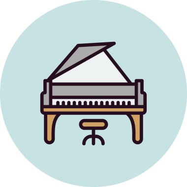 Modern Büyük Piyano ikonunun vektör illüstrasyonu