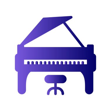 Modern Büyük Piyano ikonunun vektör illüstrasyonu