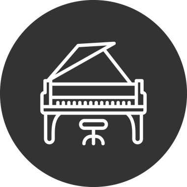 Modern Büyük Piyano ikonunun vektör illüstrasyonu