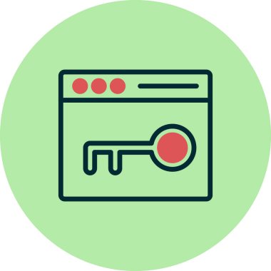 Anahtar kelime. Web simgesi basit illüstrasyon