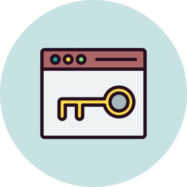 Anahtar kelime. Web simgesi basit illüstrasyon