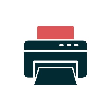 Yazıcı simgesi. Web tasarımı için basit bilgisayar vektör simgeleri çizimi