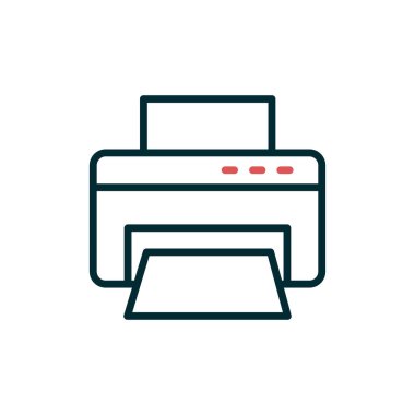 Yazıcı simgesi. Web tasarımı için basit bilgisayar vektör simgeleri çizimi