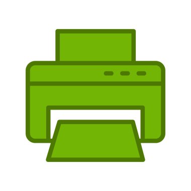 Yazıcı simgesi. Web tasarımı için basit bilgisayar vektör simgeleri çizimi