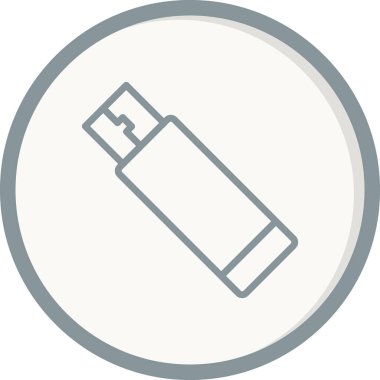 Usb Drive 'da. Web simgesi vektör illüstrasyonu