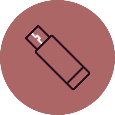 Usb Drive 'da. Web simgesi vektör illüstrasyonu