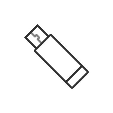 Usb Drive 'da. Web simgesi vektör illüstrasyonu