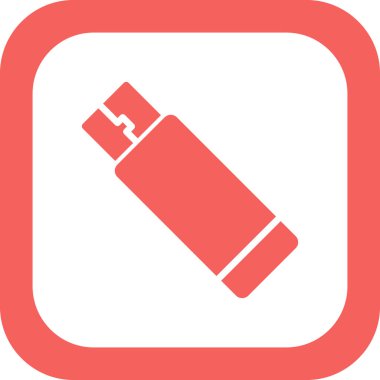 Usb Drive 'da. Web simgesi vektör illüstrasyonu