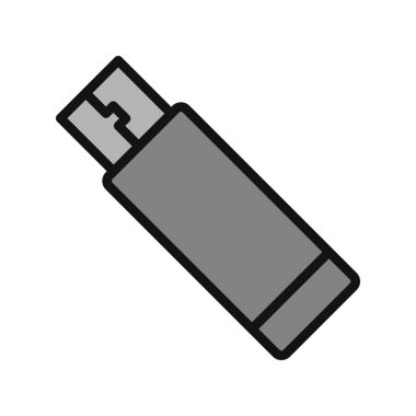 Usb Drive 'da. Web simgesi vektör illüstrasyonu