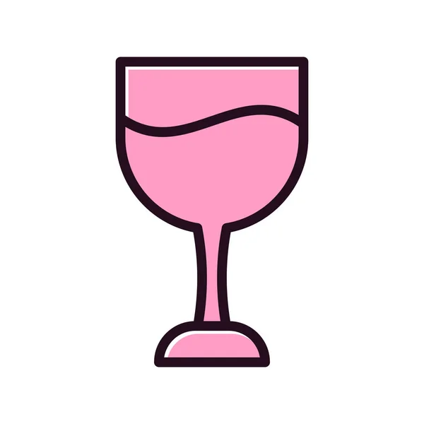 Bicchiere Vino Semplice Illustrazione — Vettoriale Stock