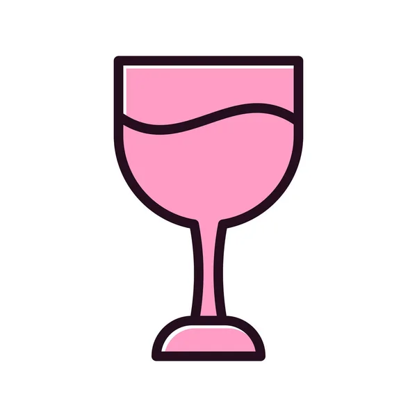 Copa Vino Ilustración Simple — Archivo Imágenes Vectoriales