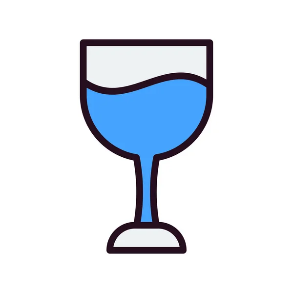 Copa Vino Ilustración Simple — Vector de stock