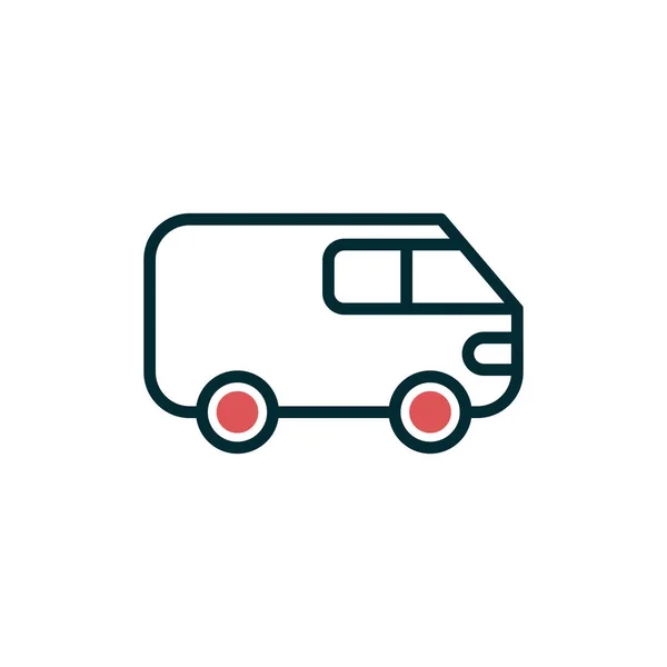 Transporte Icono Web Ilustración Simple Van — Archivo Imágenes Vectoriales