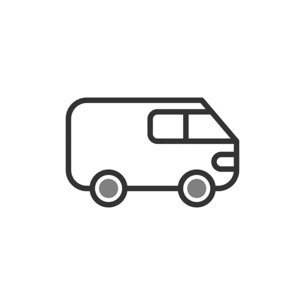 Transport Webová Ikona Jednoduchá Ilustrace Van — Stockový vektor
