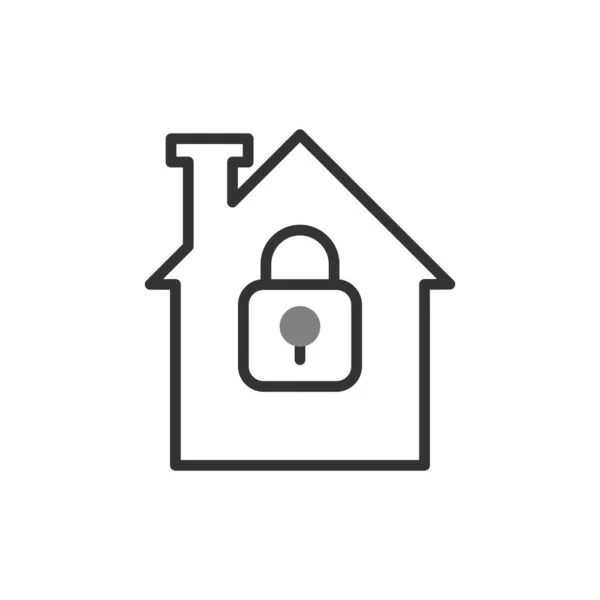 Secured Home Icon Vector Illustration — Vector de stock