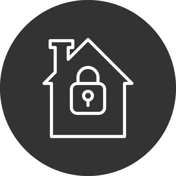 Secured Home Icon Vector Illustration — Archivo Imágenes Vectoriales