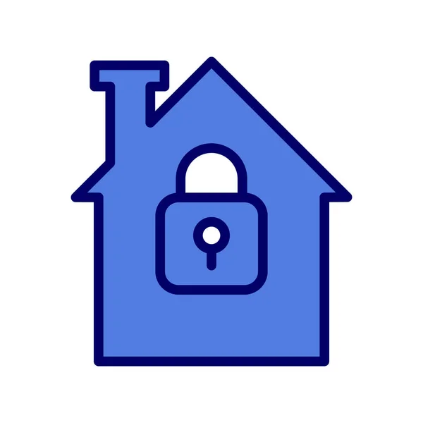 Secured Home Icon Vector Illustration — Stock vektor