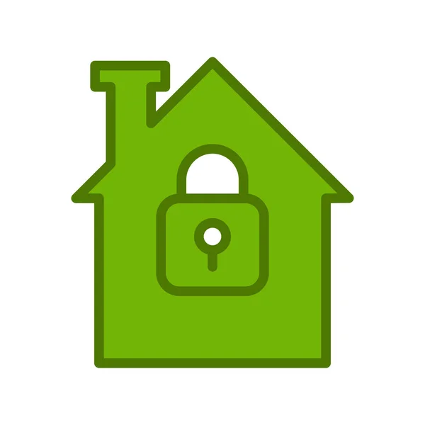 Secured Home Icon Vector Illustration — Archivo Imágenes Vectoriales