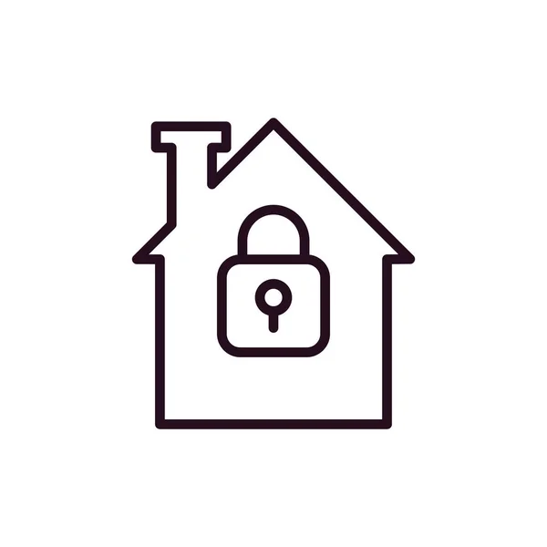 Secured Home Icon Vector Illustration — Stock vektor