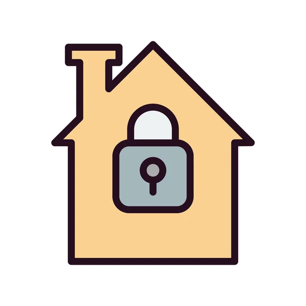 Secured Home Icon Vector Illustration — Stockvektor