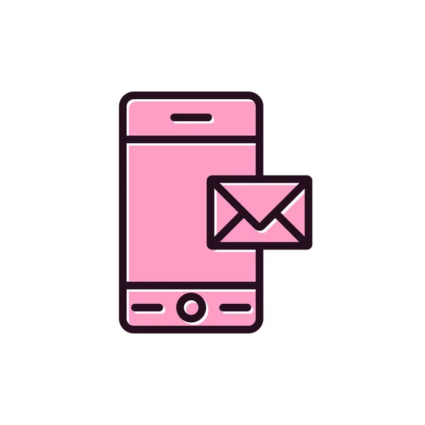 Mobile Phone Icon Vector Illustration Mail — Vettoriale Stock
