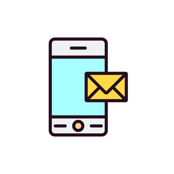 Mobile Phone Icon Vector Illustration Mail — стоковый вектор