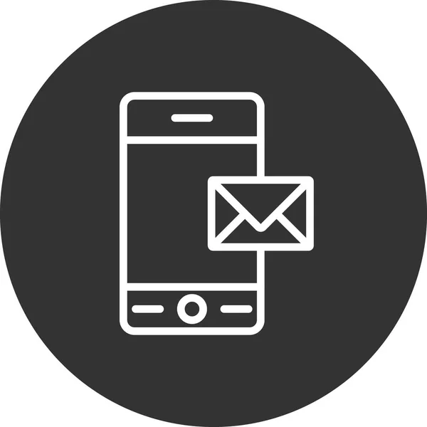 Mobile Phone Icon Vector Illustration Mail — Vector de stock