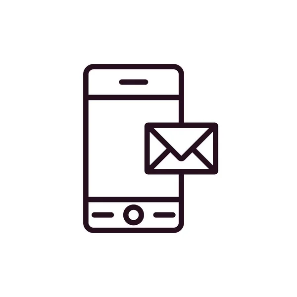 Mobile Phone Icon Vector Illustration Mail — стоковый вектор