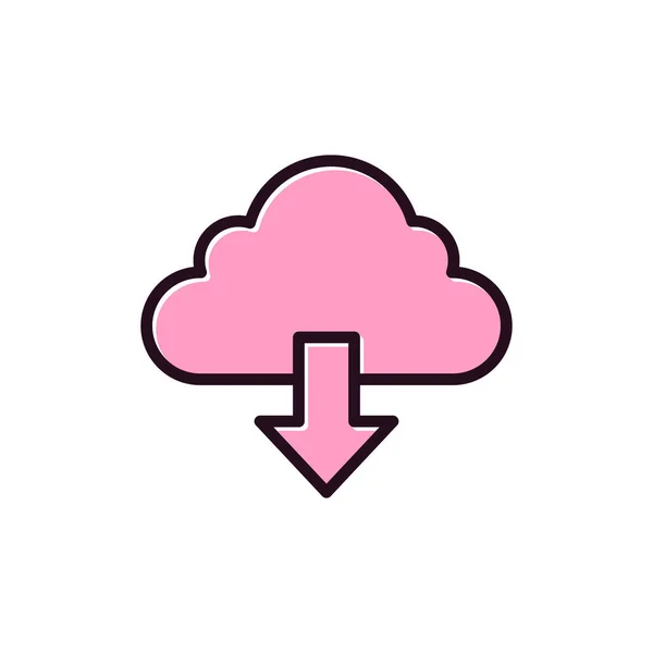 Cloud Download Web Icon Simple Illustration — Vetor de Stock