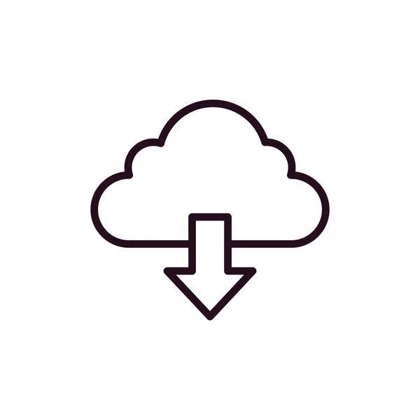 Cloud Download Web Icon Simple Illustration — 스톡 벡터