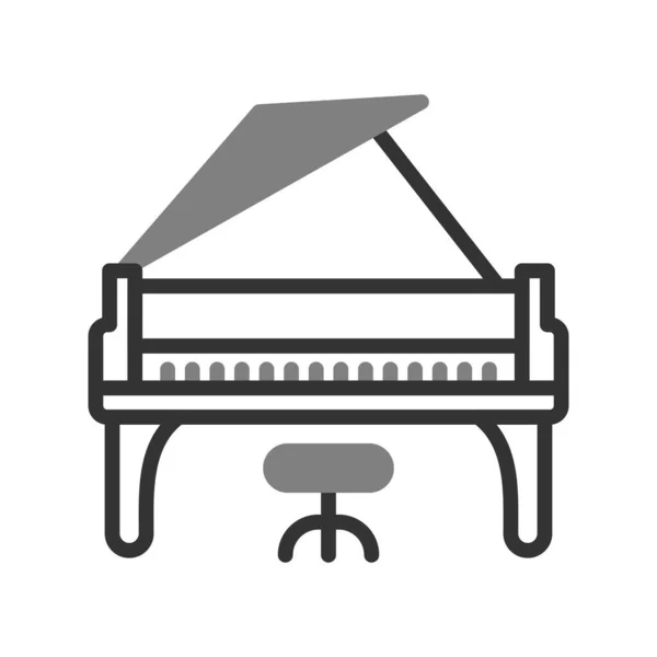 現代のグランドピアノのアイコンのベクトル図 — ストックベクタ