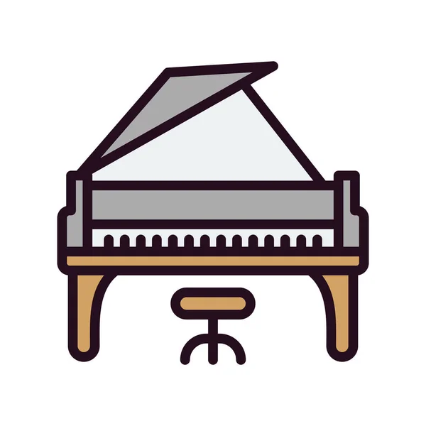 Vector Illustration Modern Grand Piano Icon — Vector de stock