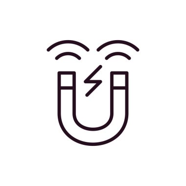 mıknatıs vektörü ince çizgi simgesi 