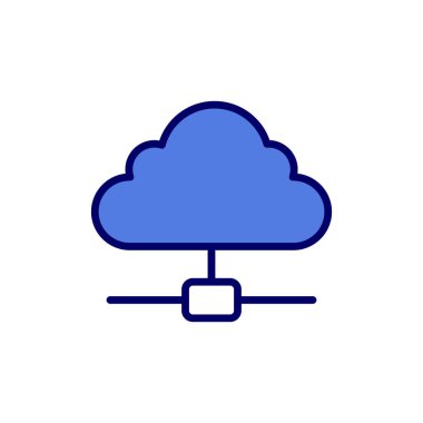 Bulut Hesaplama. Web simgesi basit illüstrasyon