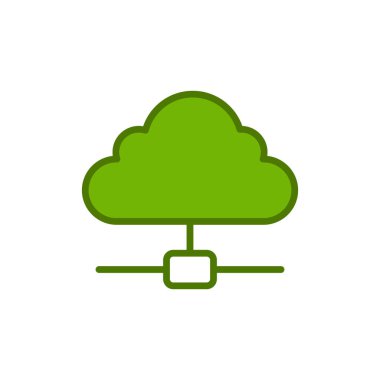 Bulut Hesaplama. Web simgesi basit illüstrasyon