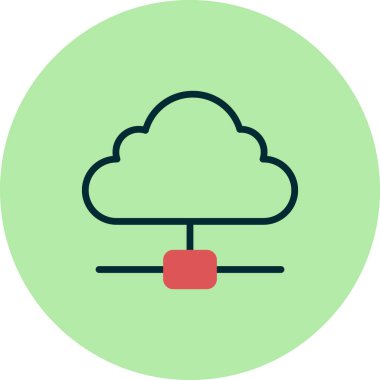 Bulut Hesaplama. Web simgesi basit illüstrasyon