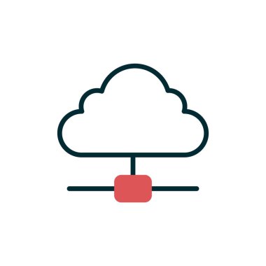 Bulut Hesaplama. Web simgesi basit illüstrasyon