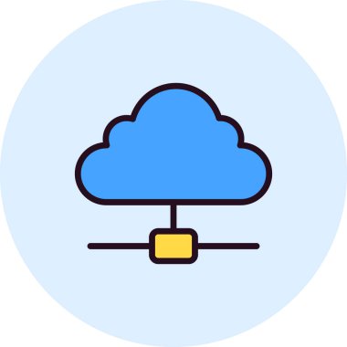 Bulut Hesaplama. Web simgesi basit illüstrasyon