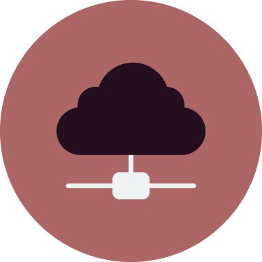 Bulut Hesaplama. Web simgesi basit illüstrasyon