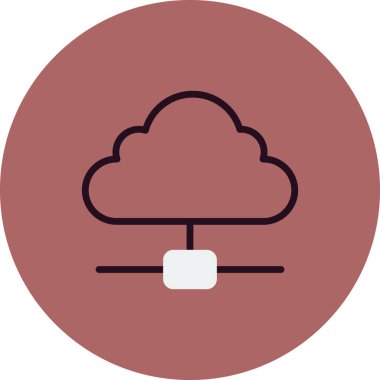 Bulut Hesaplama. Web simgesi basit illüstrasyon