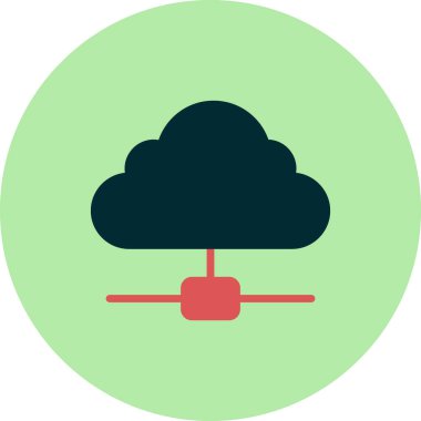 Bulut Hesaplama. Web simgesi basit illüstrasyon