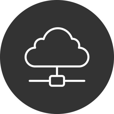 Bulut Hesaplama. Web simgesi basit illüstrasyon