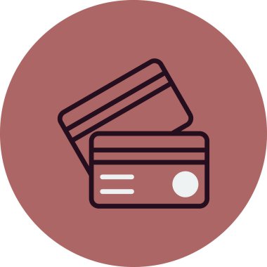 Kredi kartı düz simgesi, vektör illüstrasyonu 