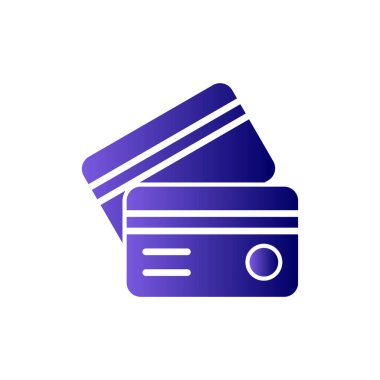 Kredi kartı düz simgesi, vektör illüstrasyonu 