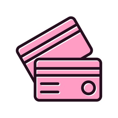 Kredi kartı düz simgesi, vektör illüstrasyonu 