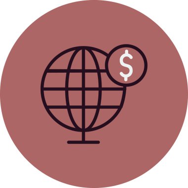 Küresel Web simgesi basit illüstrasyon