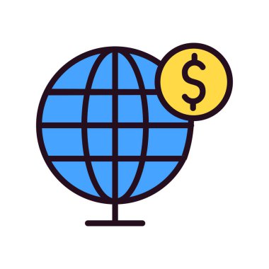 Küresel Web simgesi basit illüstrasyon