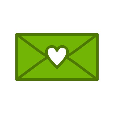 Kalp. Basit web simgesi tasarımı. Mektup 