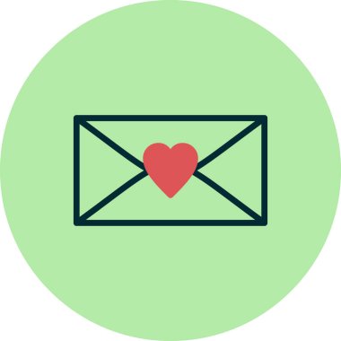 Kalp. Basit web simgesi tasarımı. Mektup 